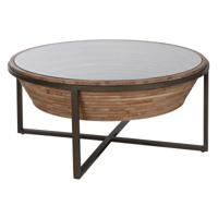 Hoofdtafel Home ESPRIT Kristal Sparrenhout 102 x 102 x 46 cm