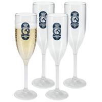 Excellent Houseware Champagne/prosecco flute glas - 8x - 165 ml - onbreekbaar kunststof