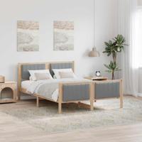 Bedframe Bruin en lichtgrijs 140 x 190 cm Massief grenenhout
