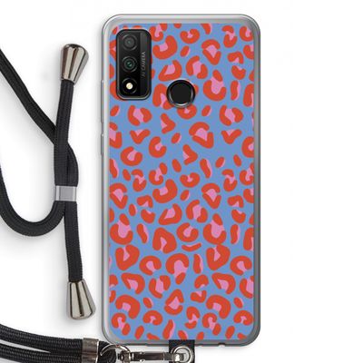 Leopard blue: Huawei P Smart (2020) Transparant Hoesje met koord