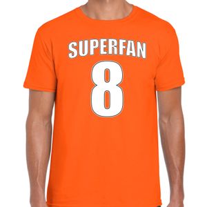 Superfan nummer 8 oranje t-shirt Holland / Nederland supporter EK/ WK voor heren