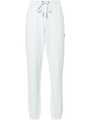 Moncler pantalon à patch logo - Bleu