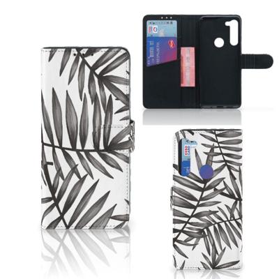 Motorola G8 Power Hoesje Leaves Grey Motorola G8 Power Hoesje Leaves Grey