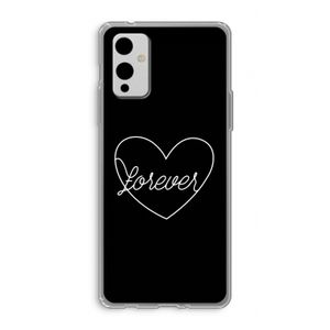 Forever heart black: OnePlus 9 Transparant Hoesje