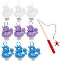 Badeendjes Hengelspel - kermis spel - voor kinderen - met 9x eendjes - en 1 hengel