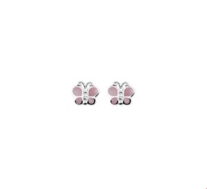 TFT Oorknoppen Vlinder Zilver Gerhodineerd Glanzend 7 mm x 8 mm
