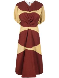colville robe mi-longue à design colour block - Marron
