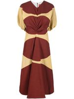 colville robe mi-longue à design colour block - Marron