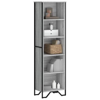 Boekenkast 50x31x169 cm bewerkt hout grijs sonoma eikenkleurig
