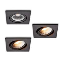 LED-inbouwspot set 3 stuks Trento zwart 5W dimbaar