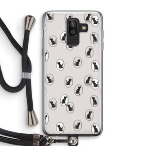 Miauw: Samsung Galaxy J8 (2018) Transparant Hoesje met koord