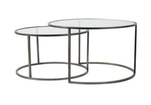 Light & Living Salontafel 'Duarte' Set van 2 stuks, kleur Vintage Zilver
