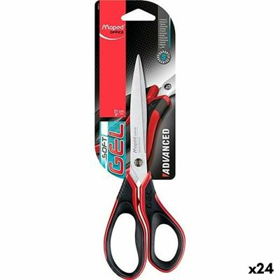 Schaar Maped Advanced Soft Gel Rood Zwart Roestvrij staal 21 cm (24 Stuks)
