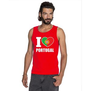 Rood I love Portugal fan singlet shirt/ tanktop heren