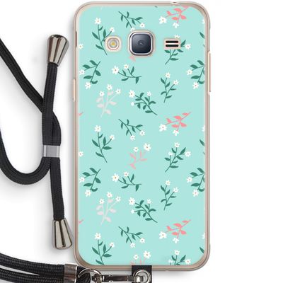 Small white flowers: Samsung Galaxy J3 (2016) Transparant Hoesje met koord