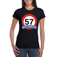 Verjaardag cadeau shirt - 57 jaar and still looking good t-shirt - zwart - dames - Leefijd thema