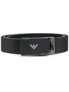Emporio Armani logo-buckle reversible leather belt - Zwart