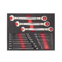 Milwaukee TOOLGUARD™ Foam inlay MAXBITE™ ringsteeksleutelset met ratel 22-delig - 4932493248