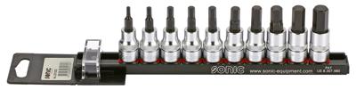 Bitdopset 3/8", inbus 10-dlg. op rail 201003
