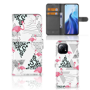 Xiaomi Mi 11 Telefoonhoesje met Pasjes Flamingo Triangle