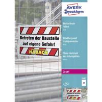 Avery-Zweckform 3487 Weerbestendige folie DIN A4 Laser (zwart/wit), Laser (kleur), Kopiëren (zwart/wit), Kopiëren (kleur) Wit 100 stuk(s)