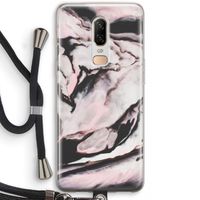 Roze stroom: OnePlus 6 Transparant Hoesje met koord