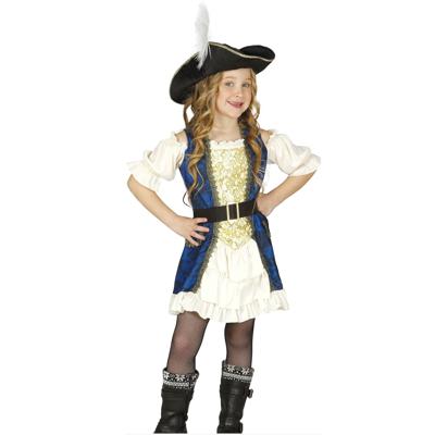 Fiestas Guirca Carnaval verkleed Kapiteinspak piraat - voor meisjes - kinderen - jurk/hoed