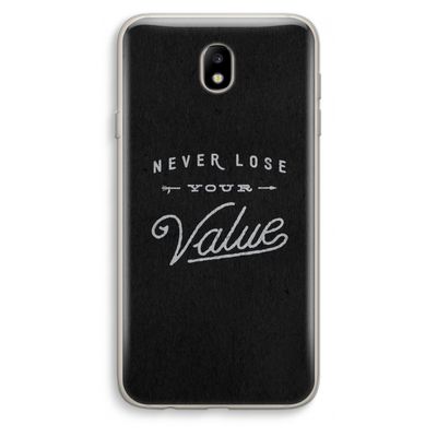 Never lose your value: Samsung Galaxy J7 (2017) Transparant Hoesje