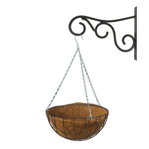 Hanging basket 25 cm met metalen muurhaak en kokos inlegvel