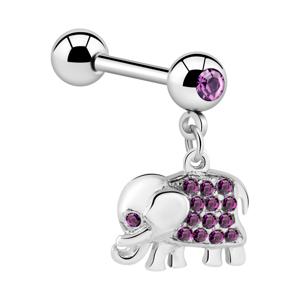 Jeweled Barbell with Charm Chirurgisch staal 316L / Belegde messing Barbells