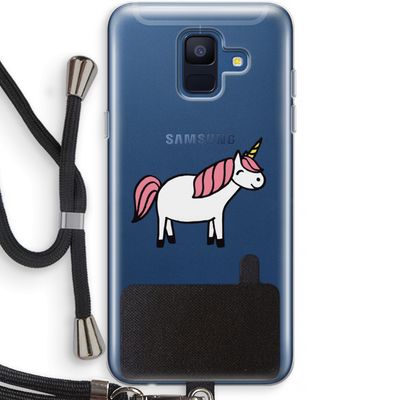 Eenhoorn: Samsung Galaxy A6 (2018) Transparant Hoesje met koord