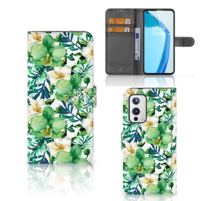 OnePlus 9 Hoesje Orchidee Groen | Portemonnee hoesje