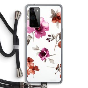 Geschilderde bloemen: OnePlus 9 Pro Transparant Hoesje met koord