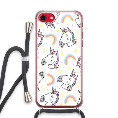 Rainbow Unicorn: iPhone SE 2020 Transparant Hoesje met koord