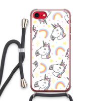 Rainbow Unicorn: iPhone SE 2020 Transparant Hoesje met koord