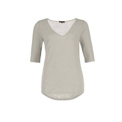 Claudia Sträter gemêleerde fijngebreide top zand