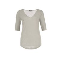 Claudia Sträter gemêleerde fijngebreide top zand - thumbnail