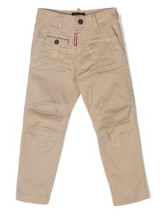 DSQUARED2 KIDS pantalon chino à patch logo - Tons neutres