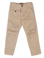 DSQUARED2 KIDS pantalon chino à patch logo - Tons neutres