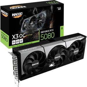 Inno 3D Nvidia RTX 5080 Videokaart X3 OC 16GB G 16 GB GDDR7-RAM PCIe x16 HDMI 2.1, DisplayPort 2.1 NVIDIA G-Sync , Overclocked
