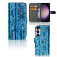 Samsung Galaxy S24 Plus Book Style Case Wood Blue - thumbnail