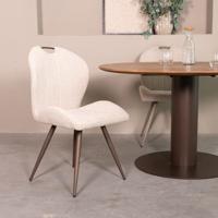 LABEL51 Eetkamerstoel Silly - Naturel - Royal Boucle - Brons Metalen Frame
