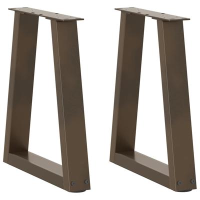 Eettafelpoten 2 st V-vormig 28x(42-43,3) cm staal naturel