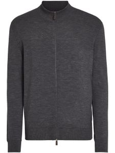 Zegna cardigan à fermeture zippée - Gris