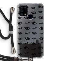 Eye pattern #2: Samsung Galaxy M31 Transparant Hoesje met koord