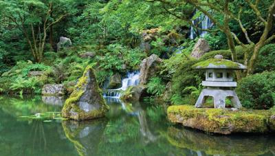 Japanse tuin 130x70cm Tuinschilderij - Customize it