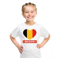 Belgie hart vlag t-shirt wit jongens en meisjes - thumbnail