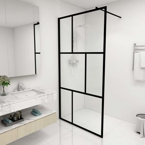 VidaXL Inloopdouchewand 100x195 cm gehard glas zwart