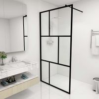 VidaXL Inloopdouchewand 100x195 cm gehard glas zwart
