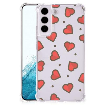 Samsung Galaxy S22 Doorzichtige Silicone Hoesje Hearts Samsung Galaxy S22 Doorzichtige Silicone Hoesje Hearts